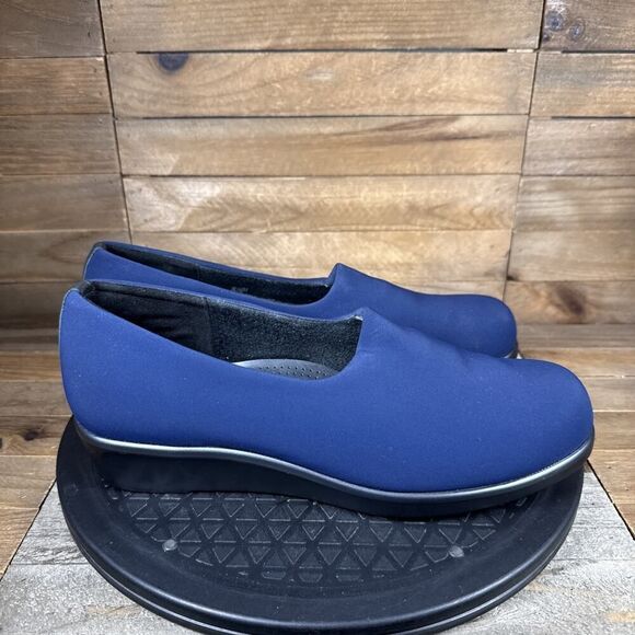SAS Womens 8.5 M Blue Wedge Tripad Comfort Slip On Comfort Shoes USA Made - Picture 1 of 10